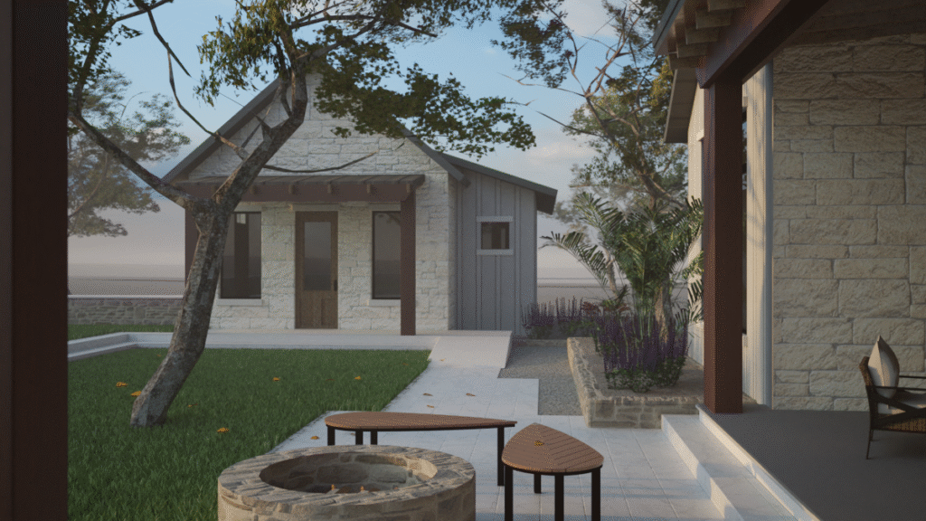 architectural rendering of New Construction Dripping Springs Texas Guest House