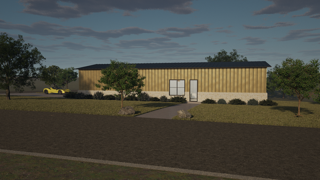 architectural rendering of Barndominium Kingsland