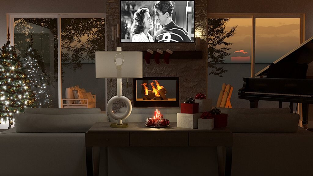 architectural rendering of Living Room Christmas Eve