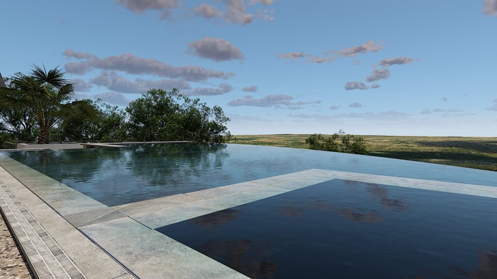 architectural rendering of invisible spa infinity pool