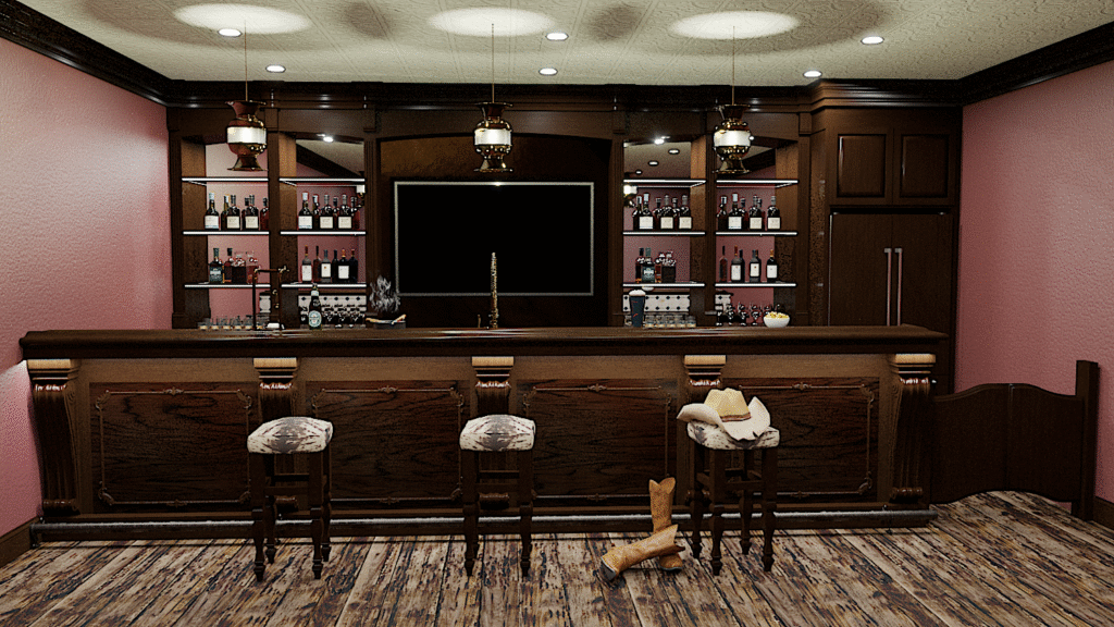 architectural rendering of Old Western Bar - Leander Texas (Cordi Woodworks)